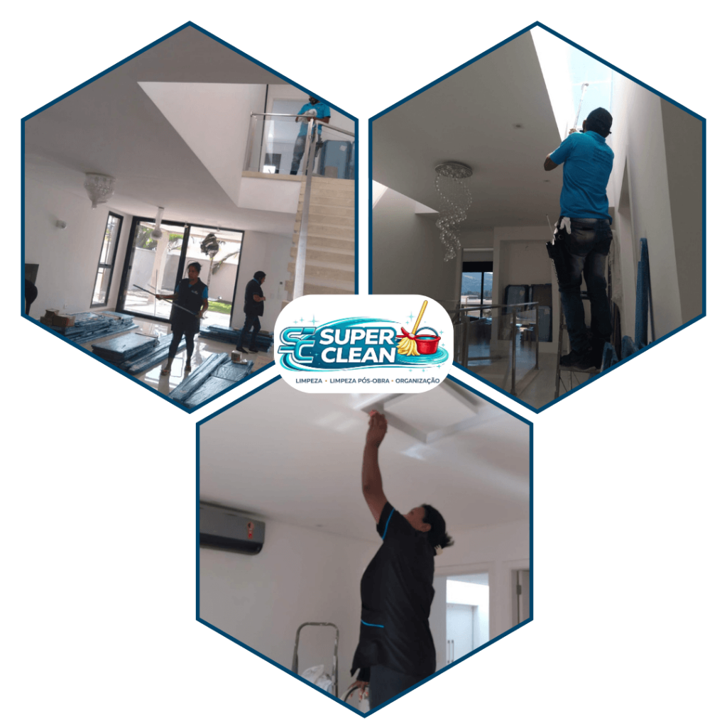 Equipe da Super Clean realizando limpeza pós-obra